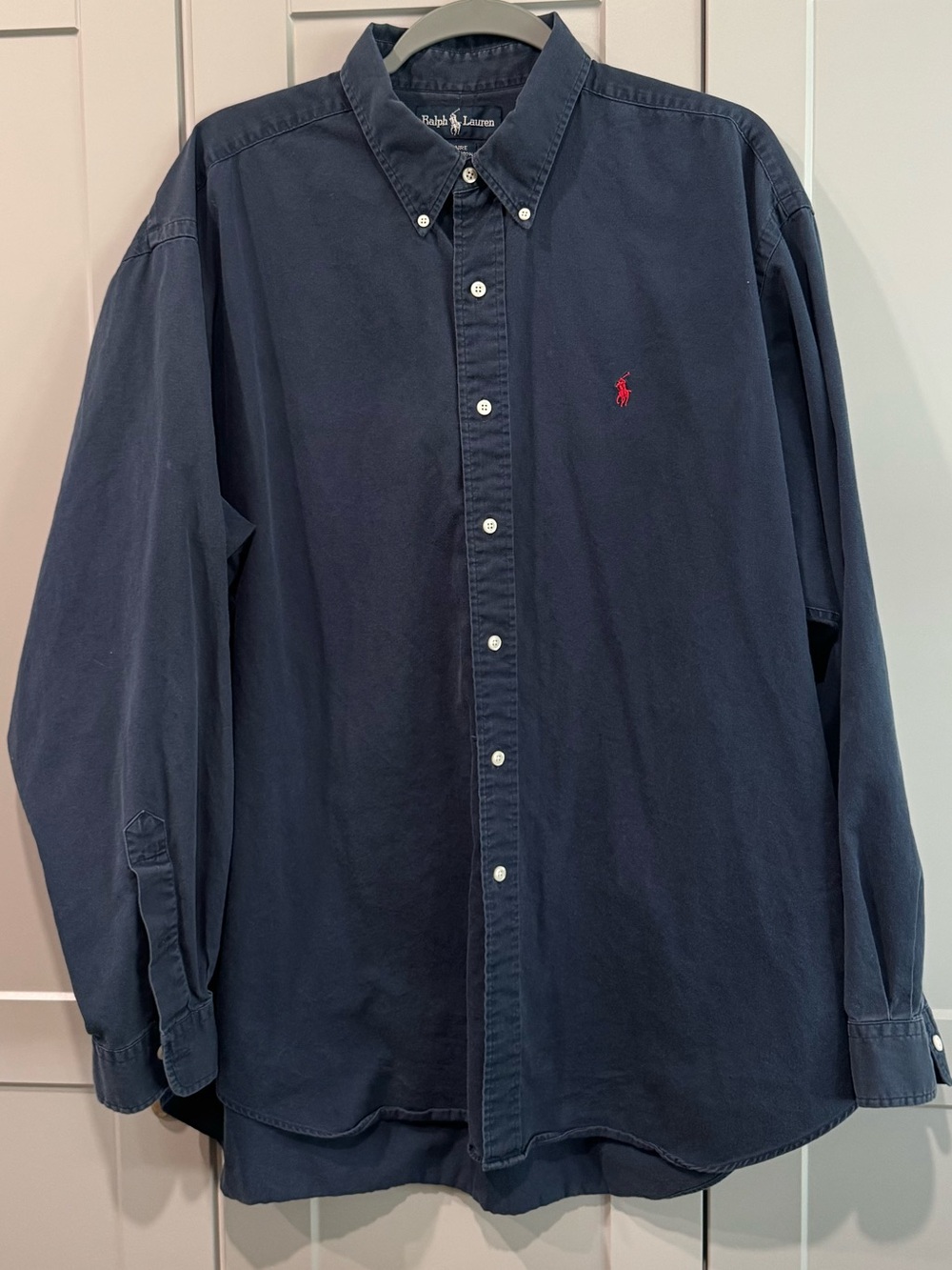 Polo by Ralph Lauren Navy Button-Down Shirt with Red Pony